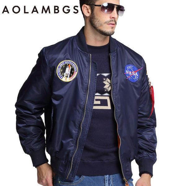 Men Bomber Flight Pilot Jacket Coat Thin Nasa Navy Flying Jacket Military Air Force Embroidery Baseball Uniform Army Green Black