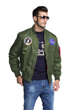 Men Bomber Flight Pilot Jacket Coat Thin Nasa Navy Flying Jacket Military Air Force Embroidery Baseball Uniform Army Green Black