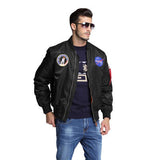 Men Bomber Flight Pilot Jacket Coat Thin Nasa Navy Flying Jacket Military Air Force Embroidery Baseball Uniform Army Green Black