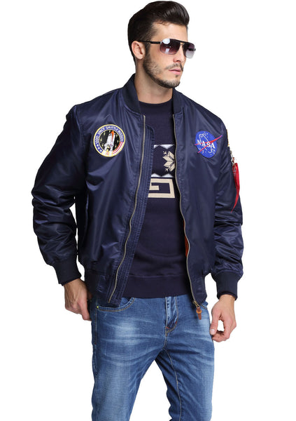Navy Bomber Jacket Men Pilot with Patches 2018 New Mens Flight Jacket Patch  Bomber Pilot Flight Jacket Men